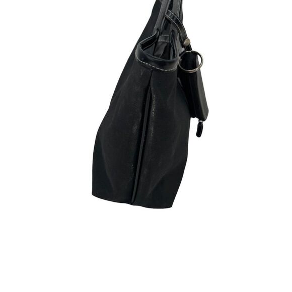 ESTÉE Lauder Black Satchel/Tote Bag with Matching Make-up/Lip Stick Case Fob - Picture 4 of 16